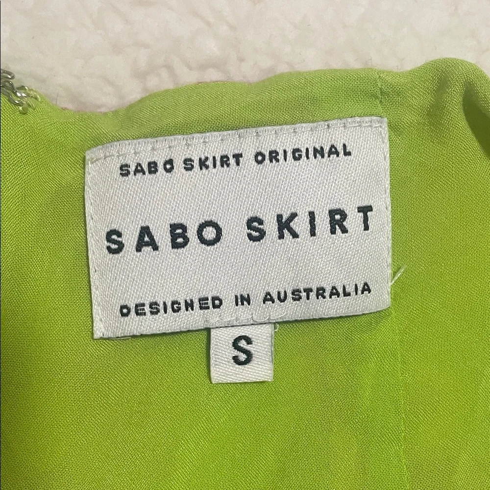 Sabo Skirt Floral A-Line Mini Skirt Green Pink Cottagecore Vacation Summer